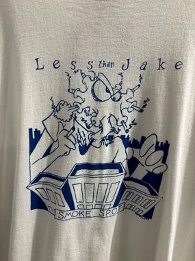 Less than Jake Smoke Spot Double Sided  Graphic Tee - White & Navy
